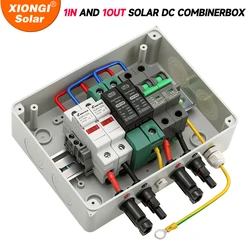 Solar photovoltaic PV Combiner Box With Ground Wire 1 input 1 out DC 600V Fuse MCB SPD Waterproof Box IP65 Wholesale