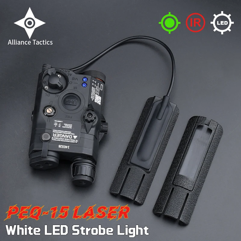 

WADSN PEQ-15 IR Fill Light Red Green Blue Laser Set Strobe White LED Flashlight PEQ-15 Hunting Switch Fixed Mount Fit 20MM Rail