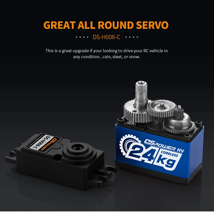 DSpower 24 kg kernloser Motor Servo Metallgetriebe halber Aluminiumrahmen wasserdicht für 1/8 1/10 RC Auto Flugzeug Boot Roboter Drohne Teil