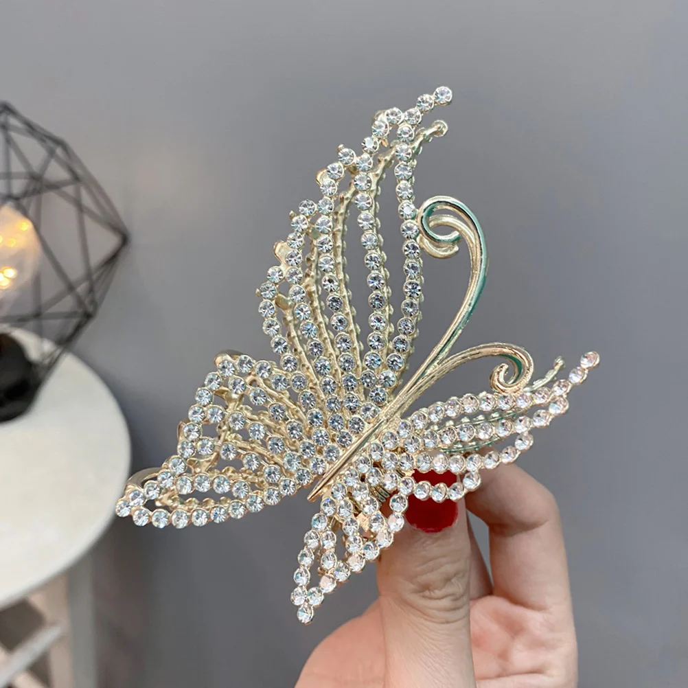 

Hair Pearl Butterfly Clip Clips Claw for Women Non-slip Butterflies Jaw Silver Alloy