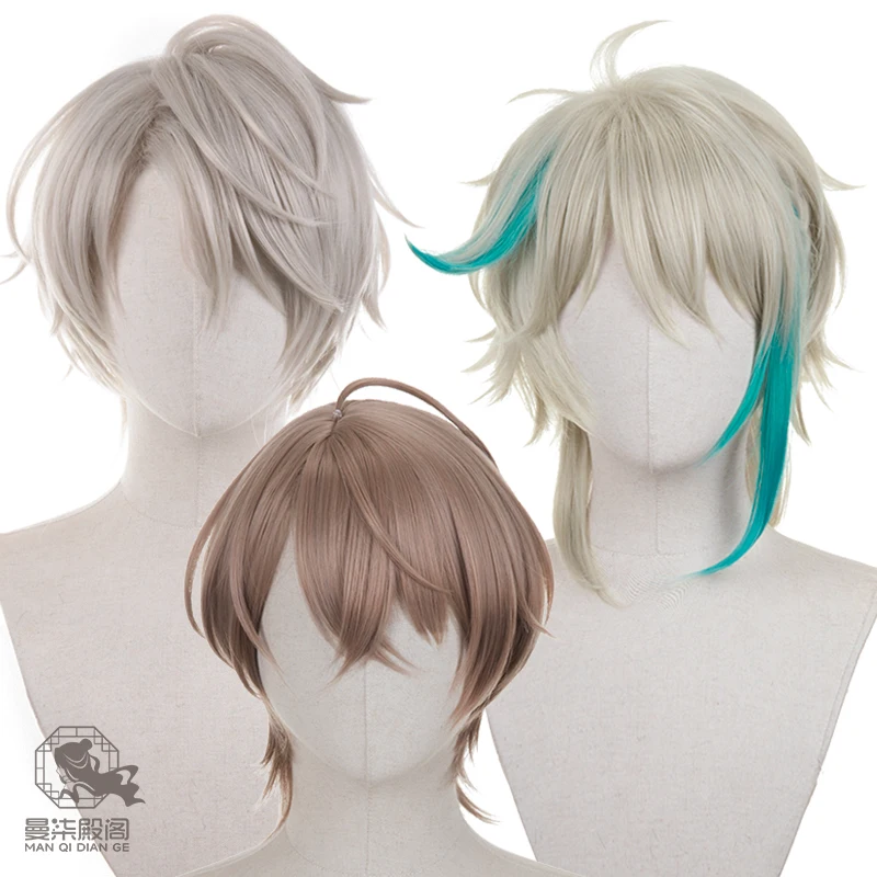 Kagami Hayato Kaida Haru Aza Cosplay Wig VTuber Hololive Synthetic Hair Heat Resistant Role Play Halloween Party Carnival