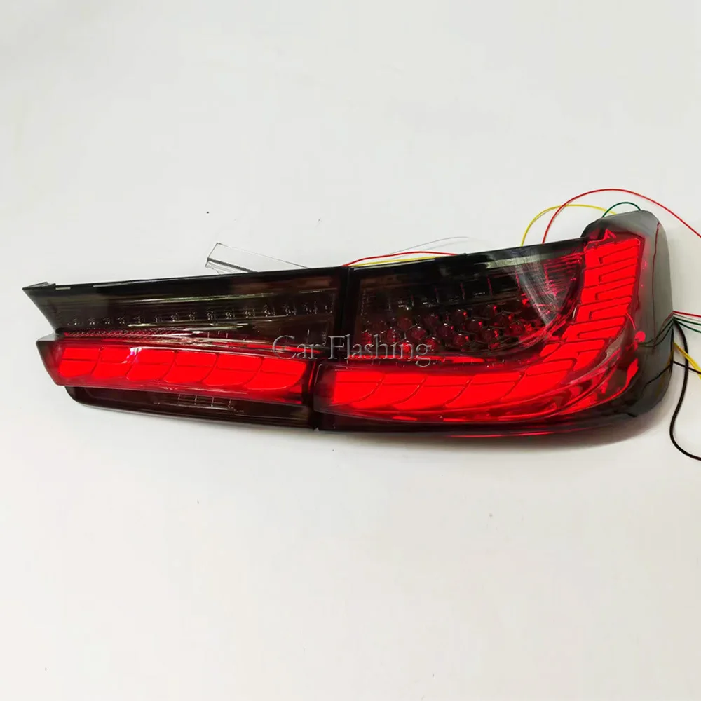 For BMW 19-22 New 3 Series Dragon Scale Tail Lamp 330li Three Series Modified  Black Tail Lamp Assembly