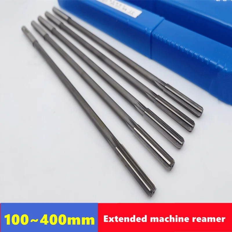 HSS H7 extended straight shank machine reamer 3-20mm, 100, 200, 300, 400mm total length, suitable for mechanical chuck reamers