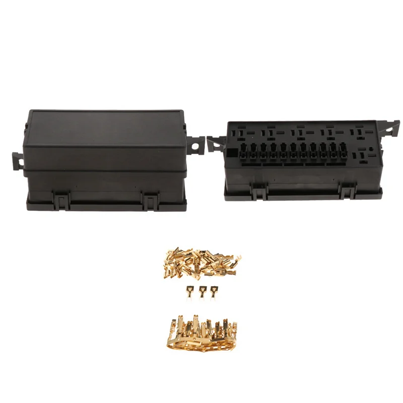 

2X Car 11 Way Fuse Holder Relay Box With Terminals Relays Waterproof Connectors-AS55