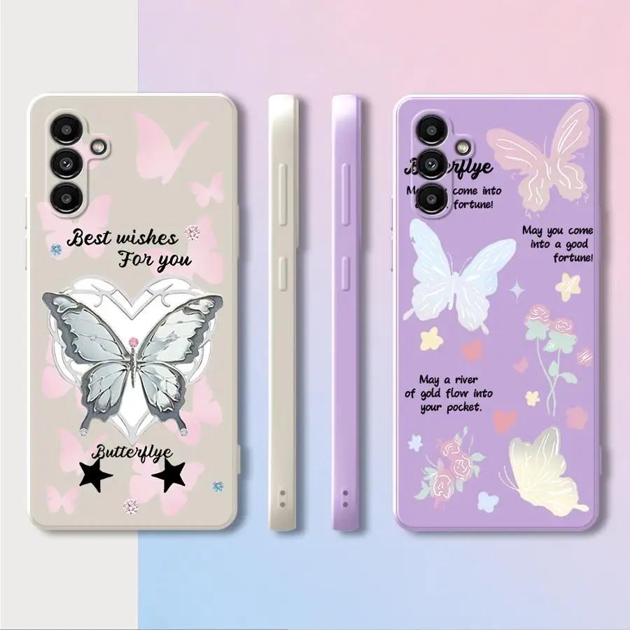 Case for Samsung Galaxy A51 A34 A35 A16 A24 A15 A36 A26 A22 A52 A13 A14 A11 A12 Phone Cover Colorful Butterfly