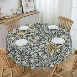 William Morris Snakeshead Pattern Tablecloth Round Waterproof Vintage Textile Table Cover Cloth for Party 60 inches