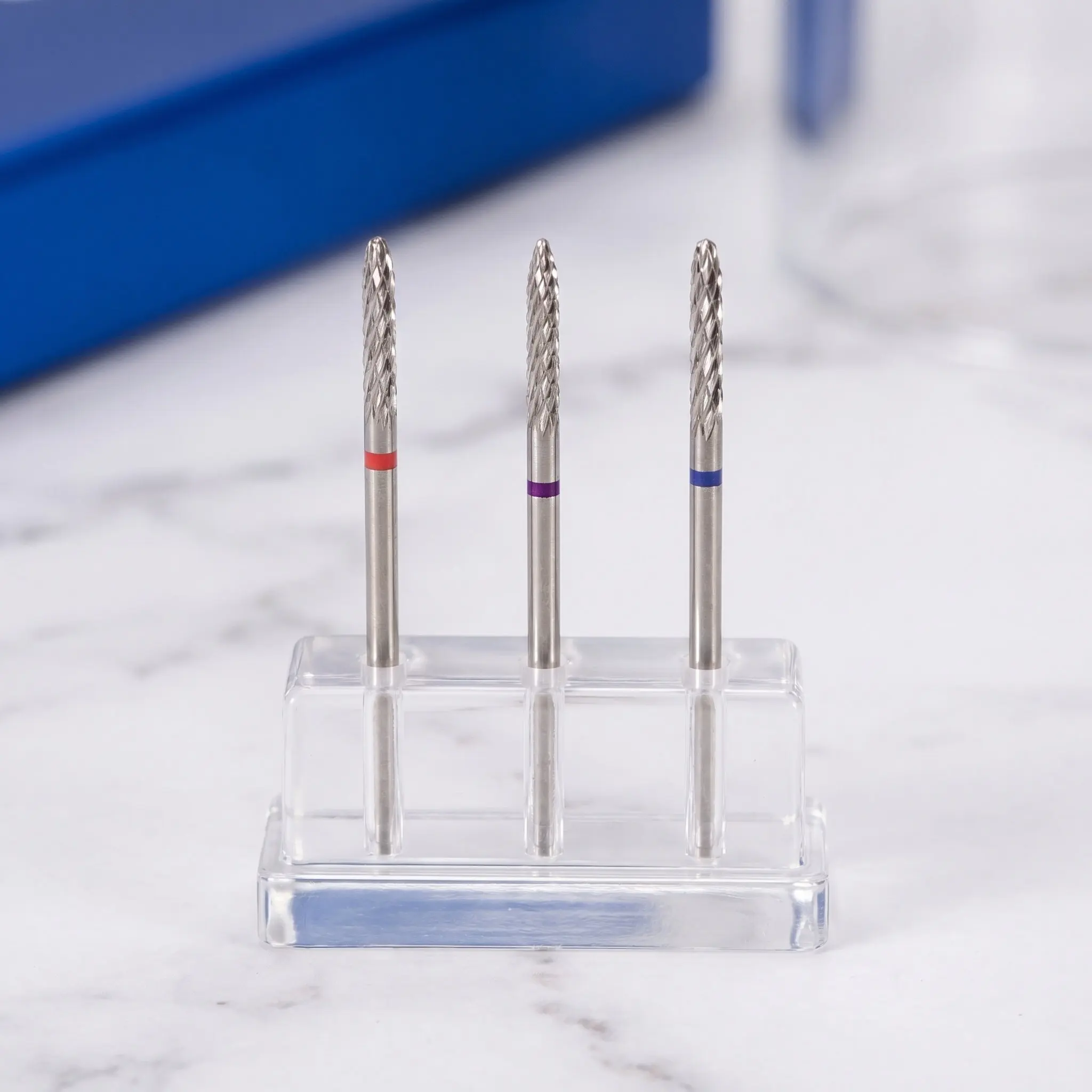 3Pcs Stainless Steel Nail Drill Bits High Efficiency Cone Shape Nail Grinding Polishing Bit for Manicure Pedicure Gel Removal