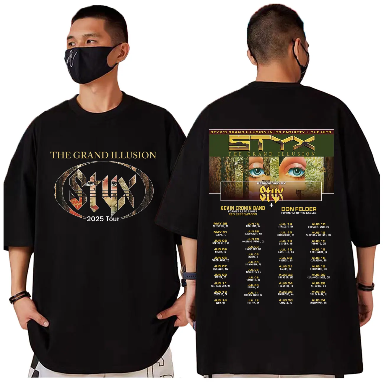 

Rock Band Styx Tour 2025 T-shirt Men Women Clothing Hip Hop Fashion Short Sleeve T-shirts Summer Casual Loose Cotton T Shirts