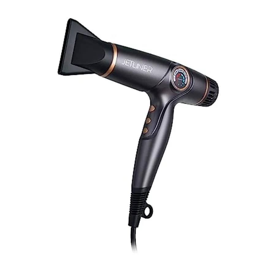 

Professional Hair Dryer with Brushless Motor Digital Display in Sage Silver Lightweight JetLiner x Silver Bullet Design Include