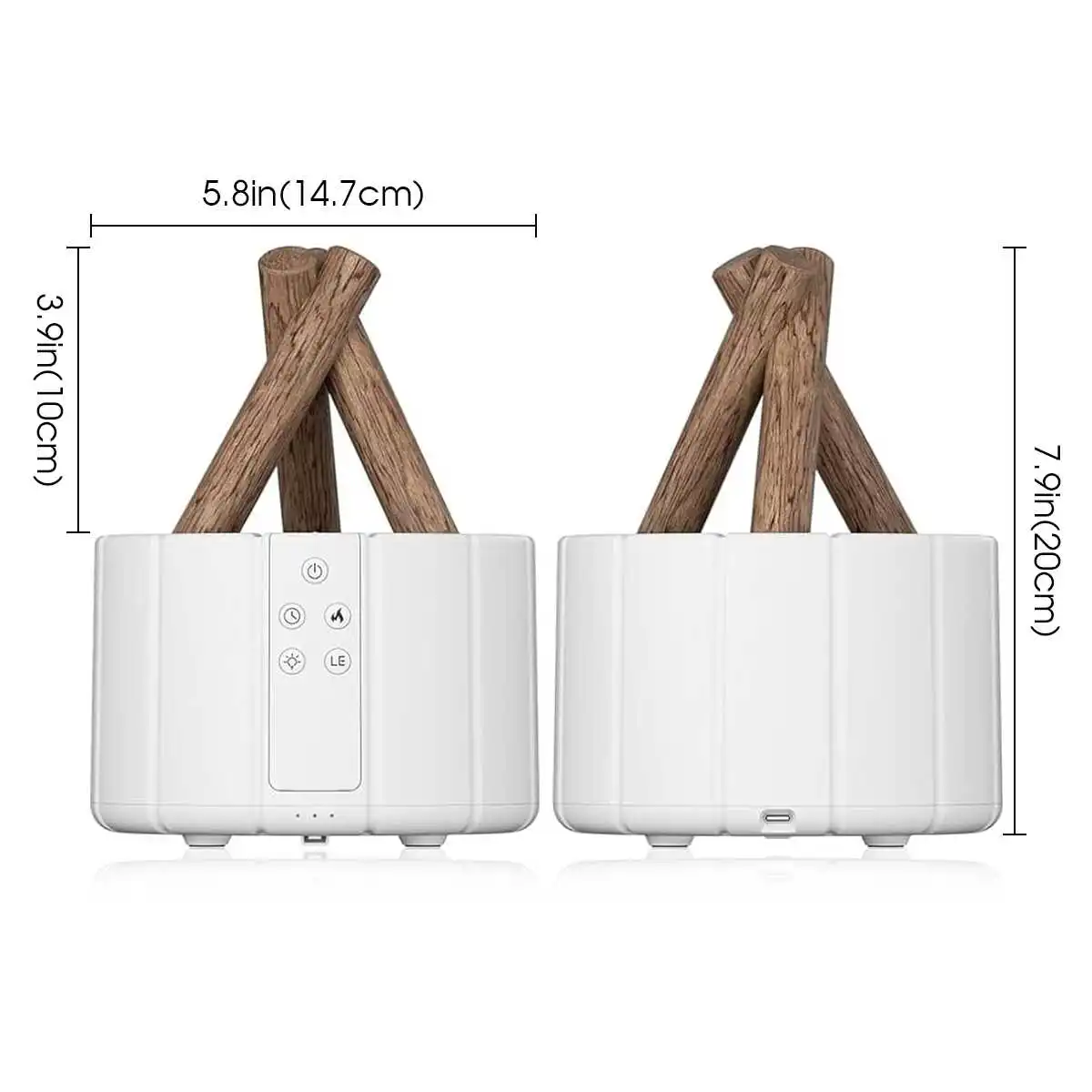 250ml Campfire Humidifier USB Electric Aromatherapy Essential Oil Diffuser Simulated Flame Mist Generator Home Room Humidifier
