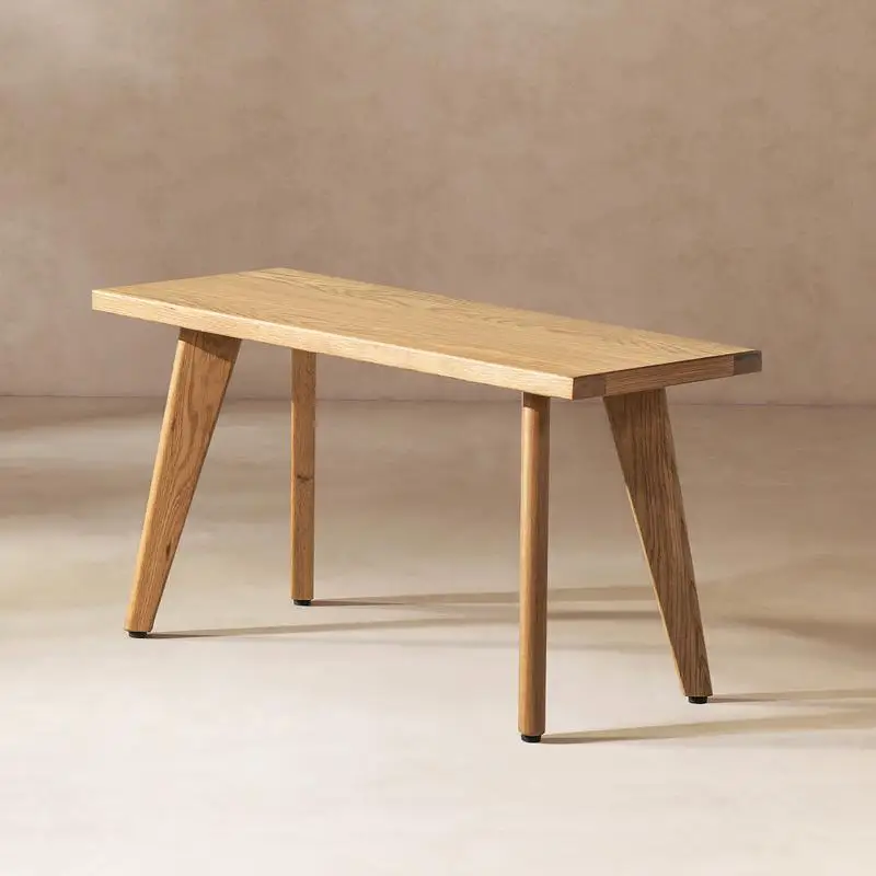 مقعد من خشب البلوط الأحمر الصلب، 35.5 بوصة، لمسة نهائية بنية طبيعية #6