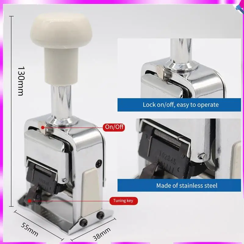 N96R 1 Juego de codificador automático, máquina de números de 4 dígitos, fecha de producción, codificador Manual, máquina avanzada de numeración, color blanco