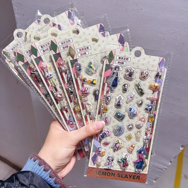 

Demon Slayer Cartoon 3D Relief Stickers Creative 3D Sticker Toys Diy Stickers for Anime Peripherals Birthday Gifts for Boy Girls