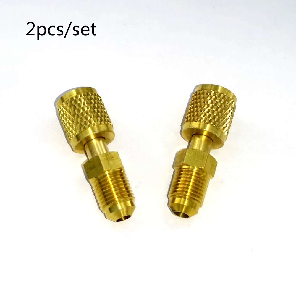 2Pcs Air Conditioning Adapter Male 5/16" SAE Female 1/4" SAE For R410 R32 Adapter Air Conditioning Refrigerant Repair Fluoride