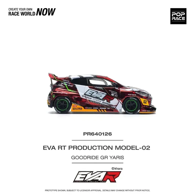 POPRACE 1:64 GR Yaris EVA RT PRODUCION 02 Alloy Toys Motor Vehicle Diecast Metal Model Gifts