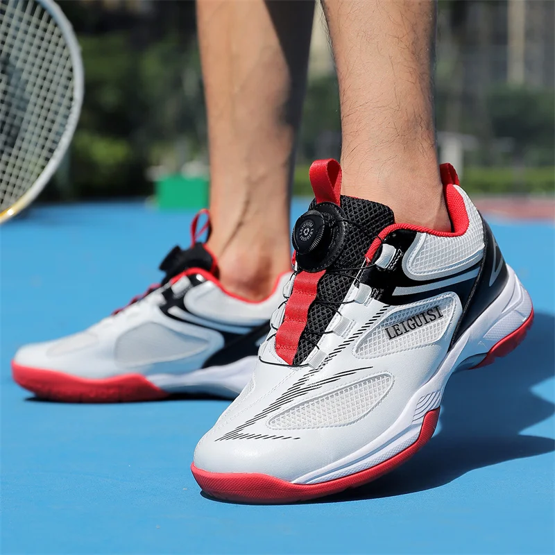 Couple Rotary Buckle Tennis Shoes Teenage Badminton Table Tennis Shoes Spring Autumn Mesh Breathable Anti slip Sneaker