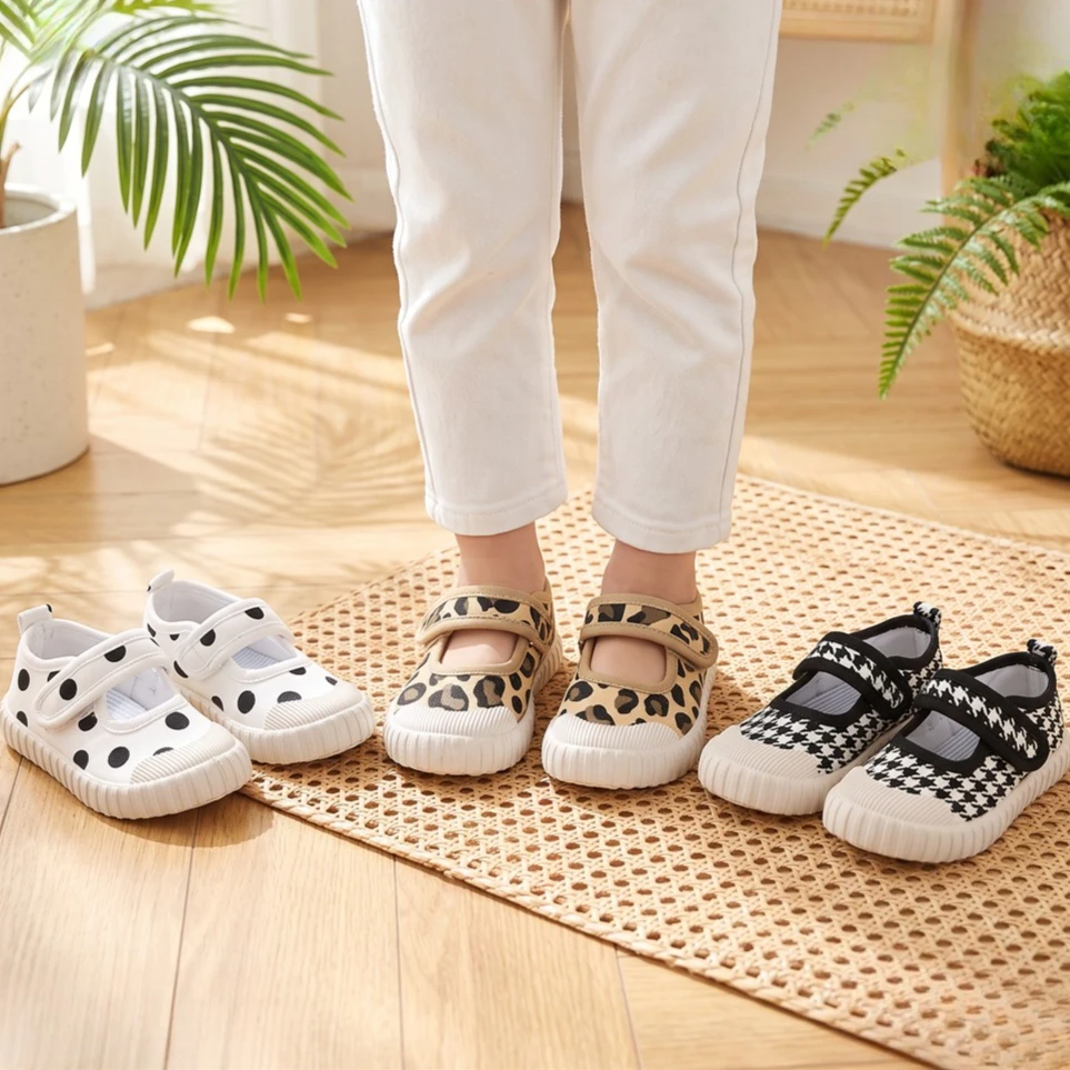 Toddler Kids Barefoot Cotton Sneakers 2026 New Autumn First Walker Walking Shoes Soft Sole Comfort Kindergarten Daily Footwear