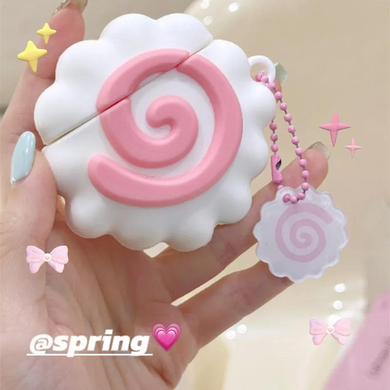 Capa de silicone macia para Airpods, bonito 3D Japão Food Fish Cake, capa do fone de ouvido para Airpods Pro 2 3