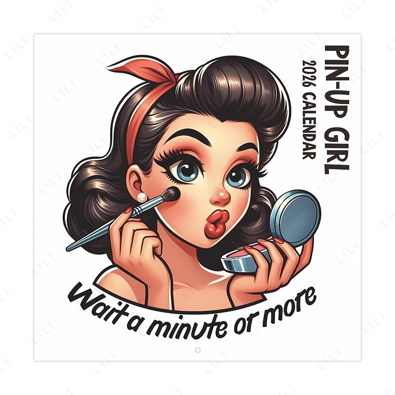 

2026 Retro Playful Girl Wall Calendar Pin Up Girl Wall Calendar New Year Gift Wall Calendar
