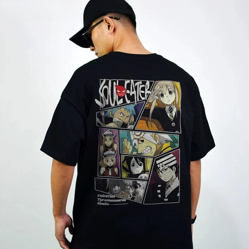 Anime Soul Eater Graphic T-shirt High-Quality Short Sleeve Summer O-Neck Comfortable Streetwear Harajuku Y2k Men's Clothing