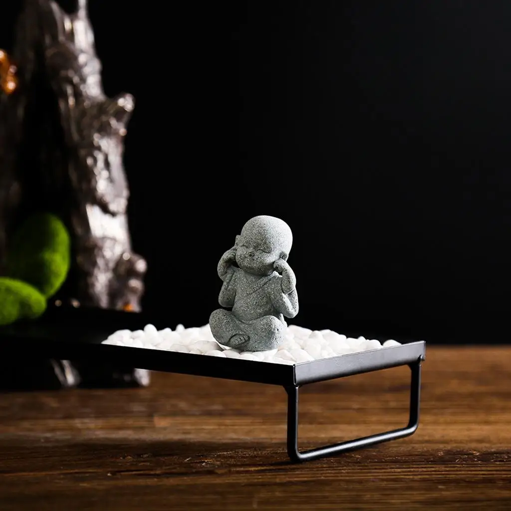 Buddha Small Monks Mini Home Statue Table Art Sculpture Decorative