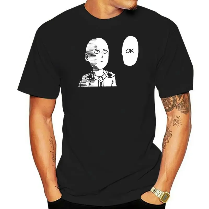 Camiseta de algodón de One Punch para hombre, ropa clásica de Manga corta, Saitama, OPM, Oppai, Anime, cuello redondo, novedad