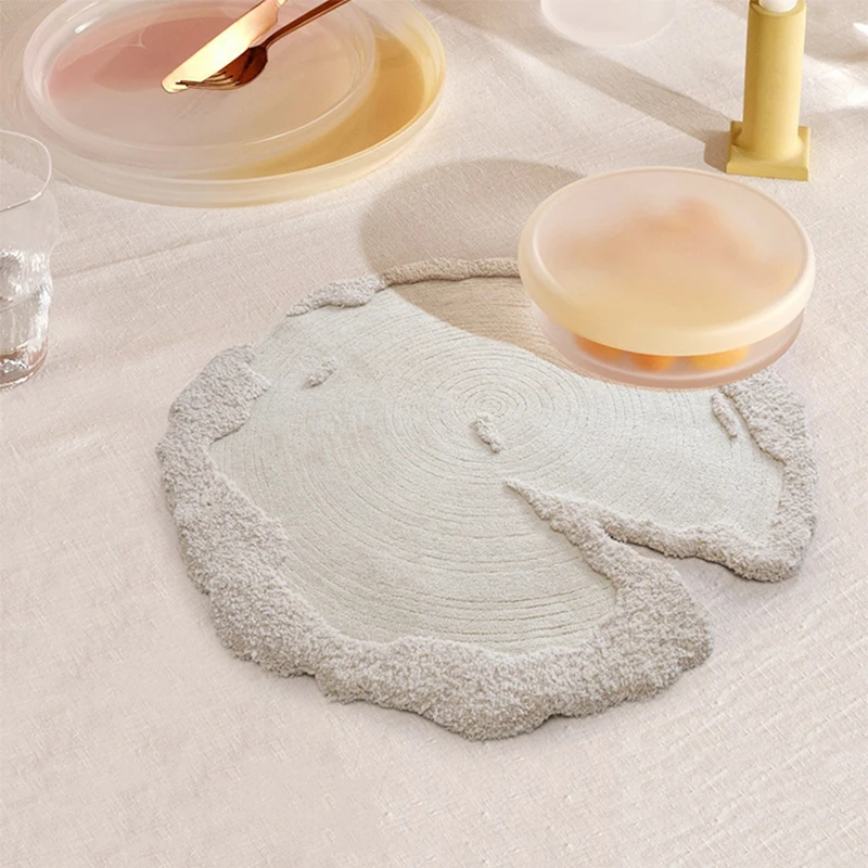 

Современный простой однотонный маленький ковер 38x38 см, круглая подушка для стула, толстая подушка для дивана, коврик для ног, домашний дверной коврик, противоскользящий коврик неправильной формы