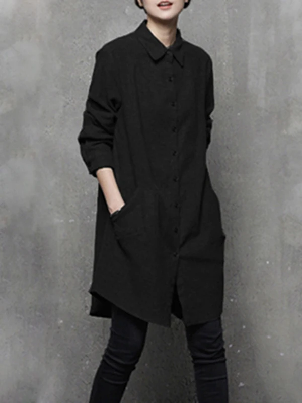 여성용 루즈 롱 스웨트 셔츠 가을 겨울 폴리에스터 원단 통기성 편안한 빈티지 스타일