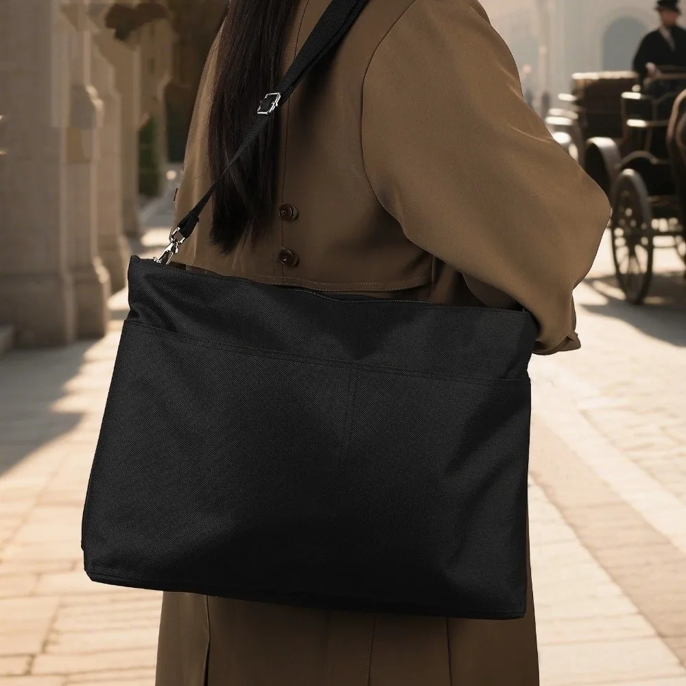 ポータブルベビーカー収納バッグ多機能ブラックベビーカーハンギングバッグ防水大容量ママショルダーバッグ