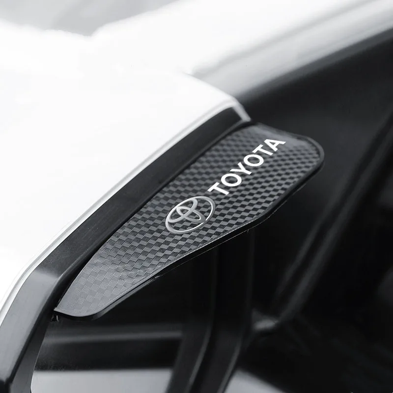 2 قطعة سيارة ألياف الكربون المطر الحاجب مرآة الرؤية الخلفية قناع الظل لتويوتا Rav4 CHR يارس بريوس أفينسيس كورولا كامري هايلاندر