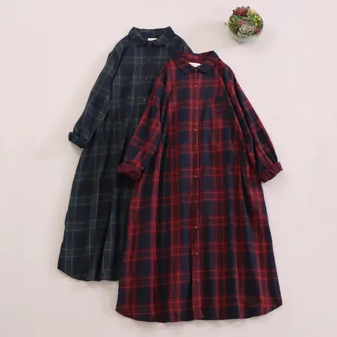 Aura 랜턴 슬리브 롱 드레스 여성 의류 솔리드 컬러 기본 여름 프랑스 스타일 스퀘어 칼라 세련된 셔링 드레스 New 8 일본 모리 소녀 빈티지 격자 무늬 싱글 브레스트 100% 코튼 셔츠 드레스 여성 가을 긴 소매 캐주얼 루즈 미디 드레스