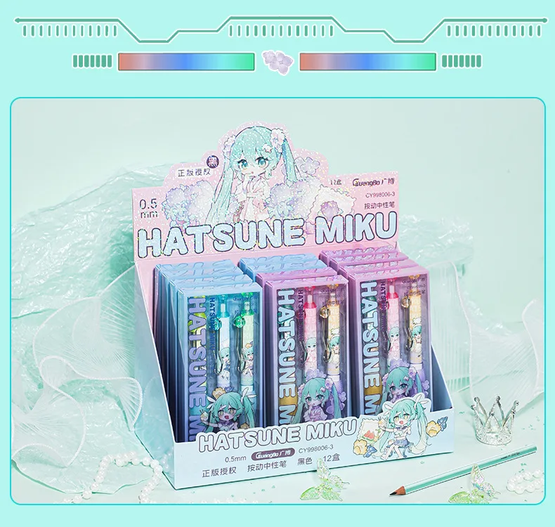 New Hatsune Miku anime Kawaii  Neutral Pen Student Cartoon Writing Pen Cute School Supplies  Gift