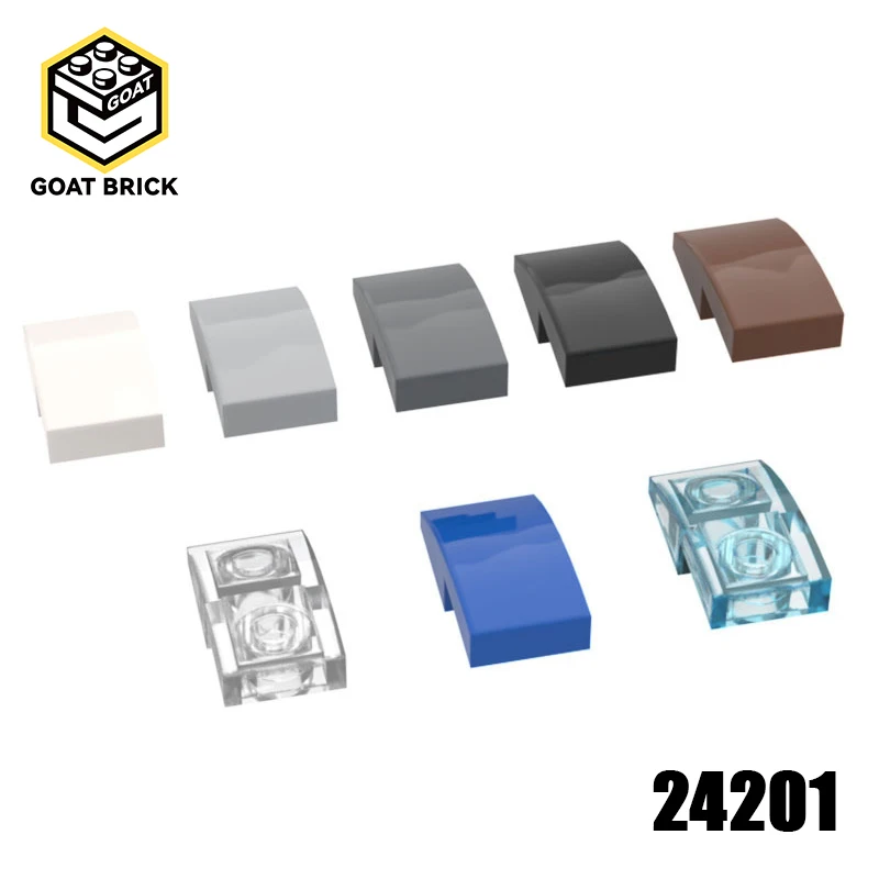 10 Stück MOC baut Partikel zusammen 24201 Slope gebogen 2 x 1 umgekehrte Bausteine DIY Modell pädagogisches High-Tech-Ersatz-Gehirnspielzeug