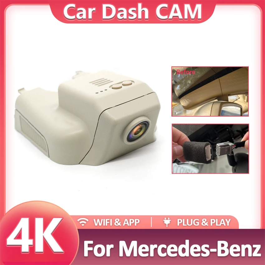 Dual Lens Plug And Play Car Dvr WiFi Dash Cam 4K 2160P For Mercedes-Benz ML W164 ML400 ML350 ML320 ML500 2006-2015 Dashcam