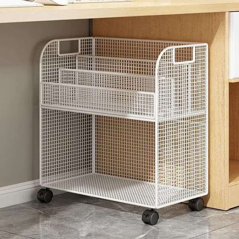 Storage cabinet,small bookshelf next to the desk,book storage shelf, floor-to-ceiling bookcase,wheeled mobile cart