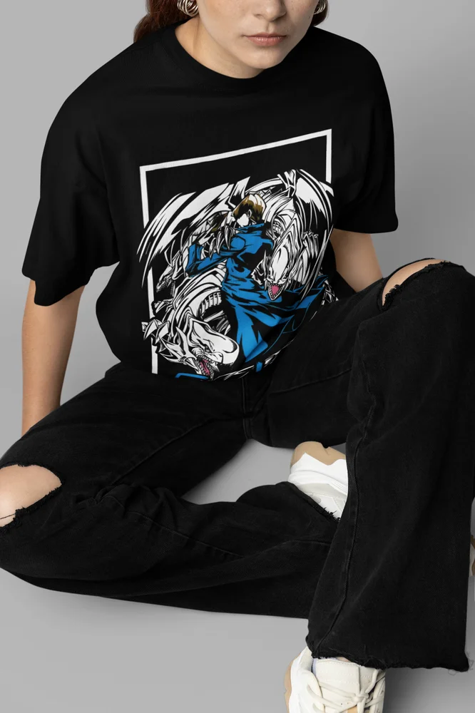 Seto Kaiba Shirt Blue Eyes White Dragon Anime Tshirt YuGiOh T-Shirt Yu Gi Oh Tee