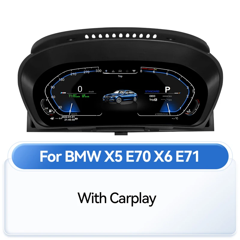 XONRICH 12.3 "Auto Digitale Dashboard Voor BMW X5 E70 X6 E71 2006-2013 LCD Instrumentenpaneel Virtuele CockPit Snelheidsmeter