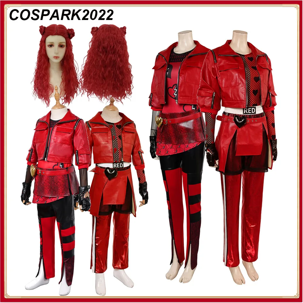 

Red Cosplay Costume Wig Adult Children Women Tops Pants Jackets Gloves Movie The Rise of Red Cosplay Outfits Halloween Carnival