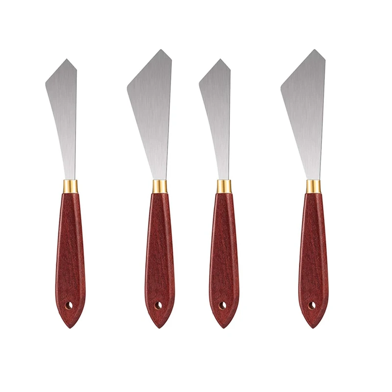 4 Pcs Painting Scraper Knife Stainless Steel Painting Mixing Scrapers Palette Painting Knife For Painting Art Tool