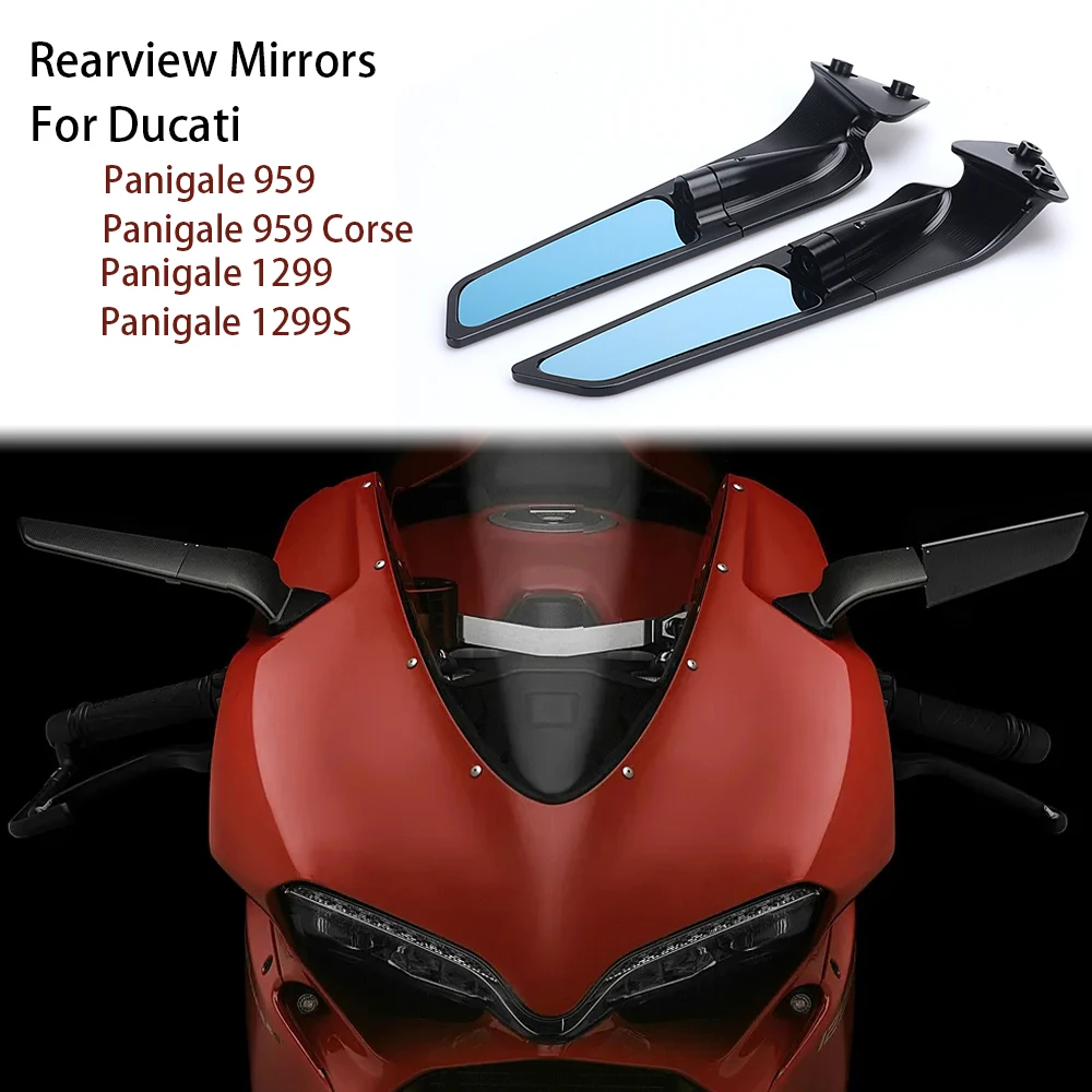 For Ducati Panigale 959 Corse 16-19 PANIGALE 1299 S 15-18 New Motorcycle Mirror Wind Wing Adjustable Rotating Rearview Mirror