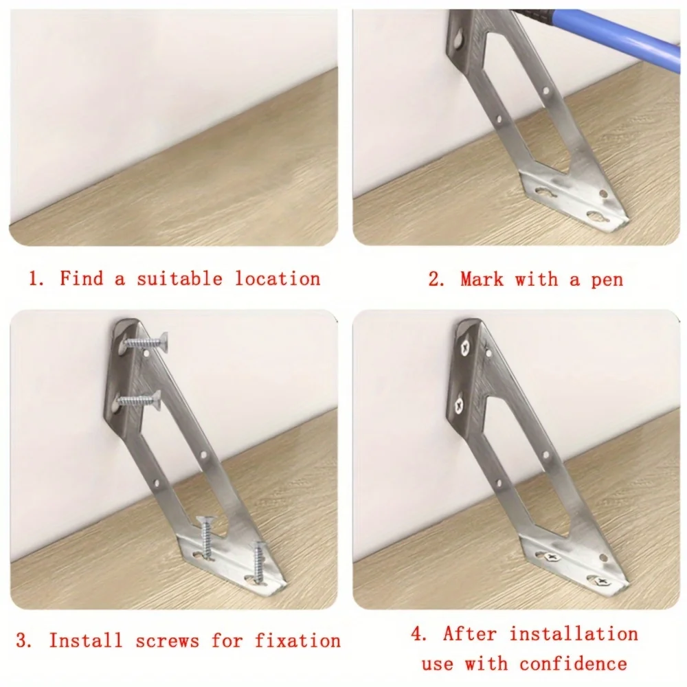 Stainless steel heavy duty Angle iron bracket rust and stain resistant for furniture decoration and shelf triangular support