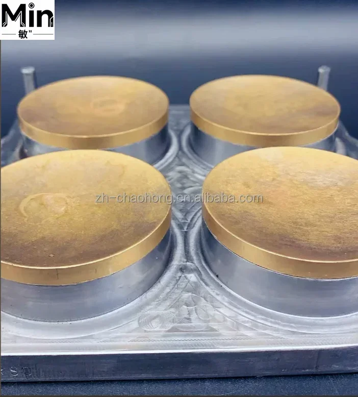 4 Cavities 59mm Logo Press Powder Mold DIY Eyeshadow Blusher Baking Powder Pressing Mold for Cosmetics Making