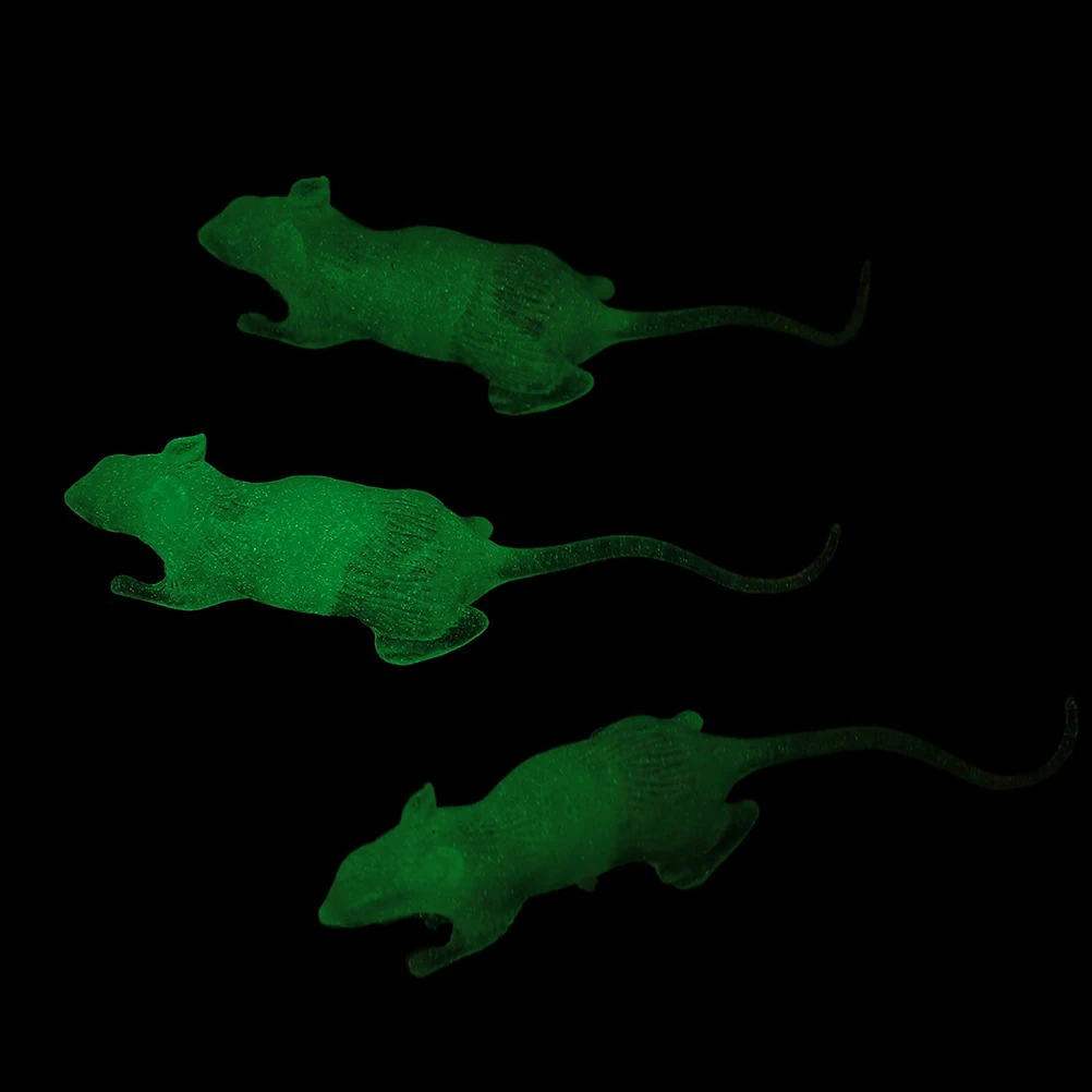 

20 Pcs Luminous Rat Funny Gadgets Pranks Realistic Halloween Mice Mouse Fake Glowing Decoration Party Plastic for Baby