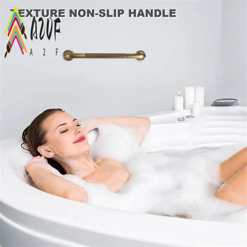 

A20F-Bathtub Grab Bar Antique Brass Grab Bar Grab Rail Armrest Handle Toilet Elderly Handrail Home Safety Wall Mounted