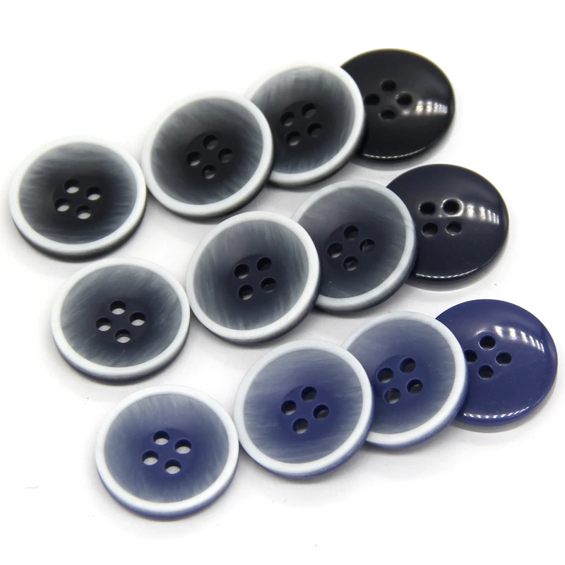 HENGC 15mm 20mm Fashion Round Resin Black Buttons For Sewing Vintage Men Suit Blazer Coat Windbreaker Blue DIY Crafts Wholesale