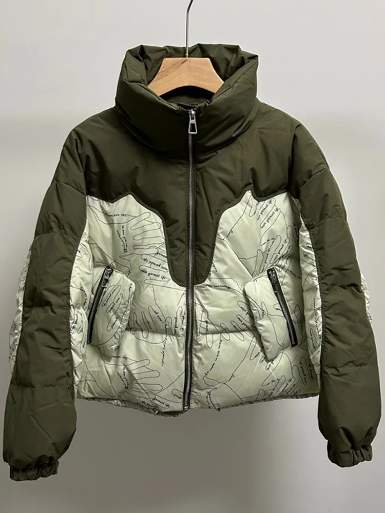 Jaqueta feminina de inverno Parkas, outwear de lã, jaquetas vintage acolchoadas Harajuku, casacos soltos e quentes, streetwear masculino, nova moda