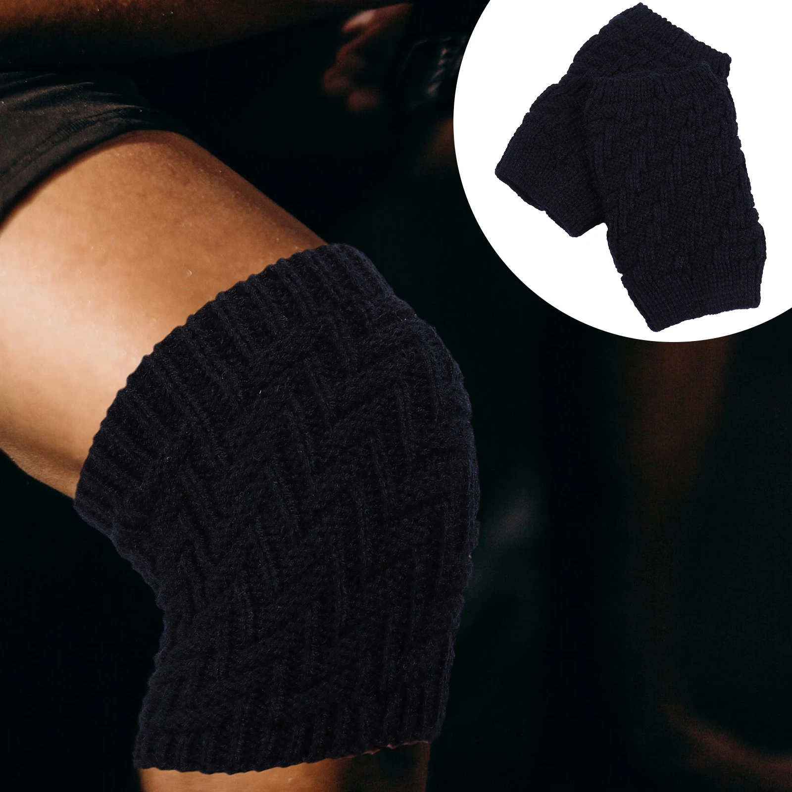 

1Pair Non Slip Warm Knee Brace Thickening Knee Sleeves Protective Support for Injury Recovery Decor