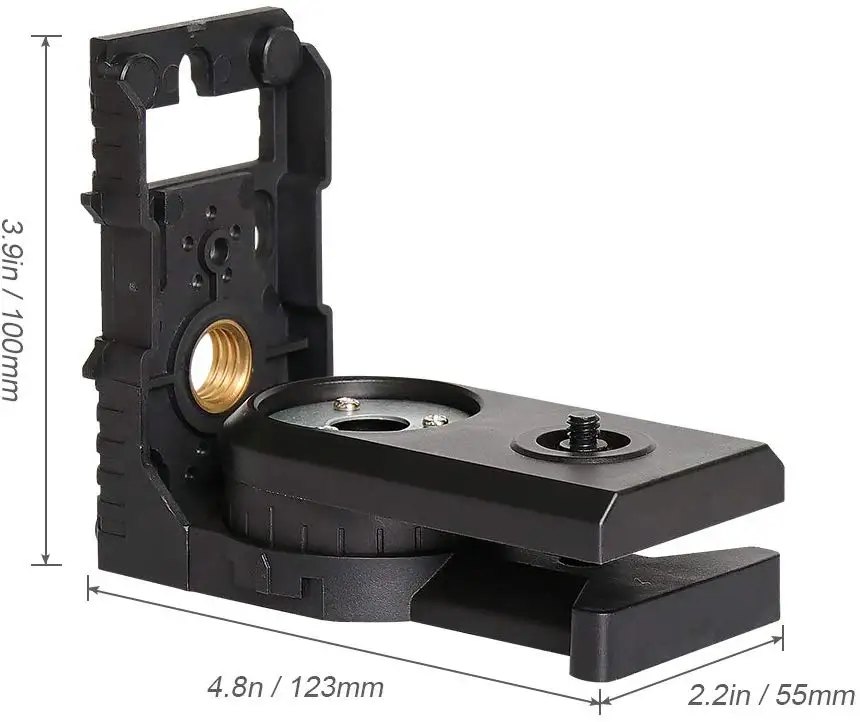 Imagem -02 - Huepar-nível Laser Ajustável em Forma de l com Suporte Magnético Adaptador de Nível Laser Base Pivotante Magnética Ajustável 180 Graus