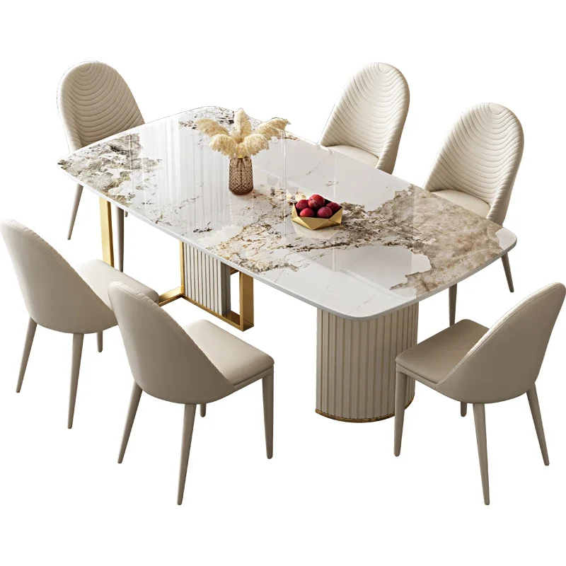 Light Luxury Home Dining Table Living Room Party Italian Modern Dining Table Restaurant Center Mesa Comedor Kitchen Furniture