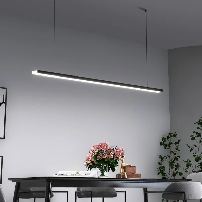 

Minimalist Pendant Light with Long Strip Design for Contemporary Restaurant Simple Style for Bar Office